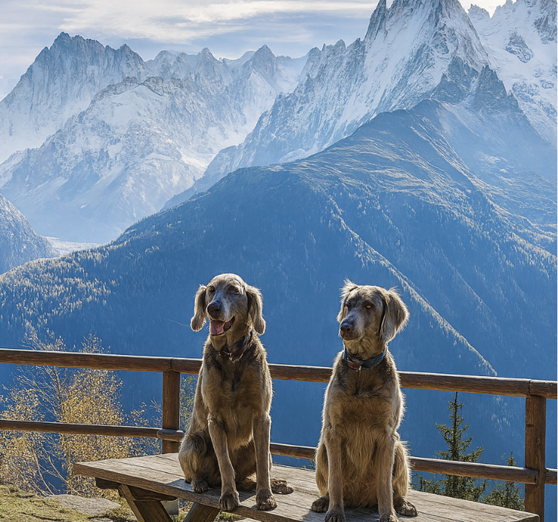 Walter and Willow in the mountains
